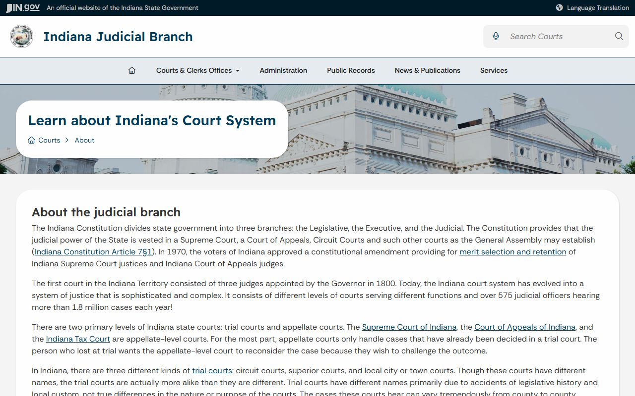Monroe County Circuit Court records Indiana judicial branch overview