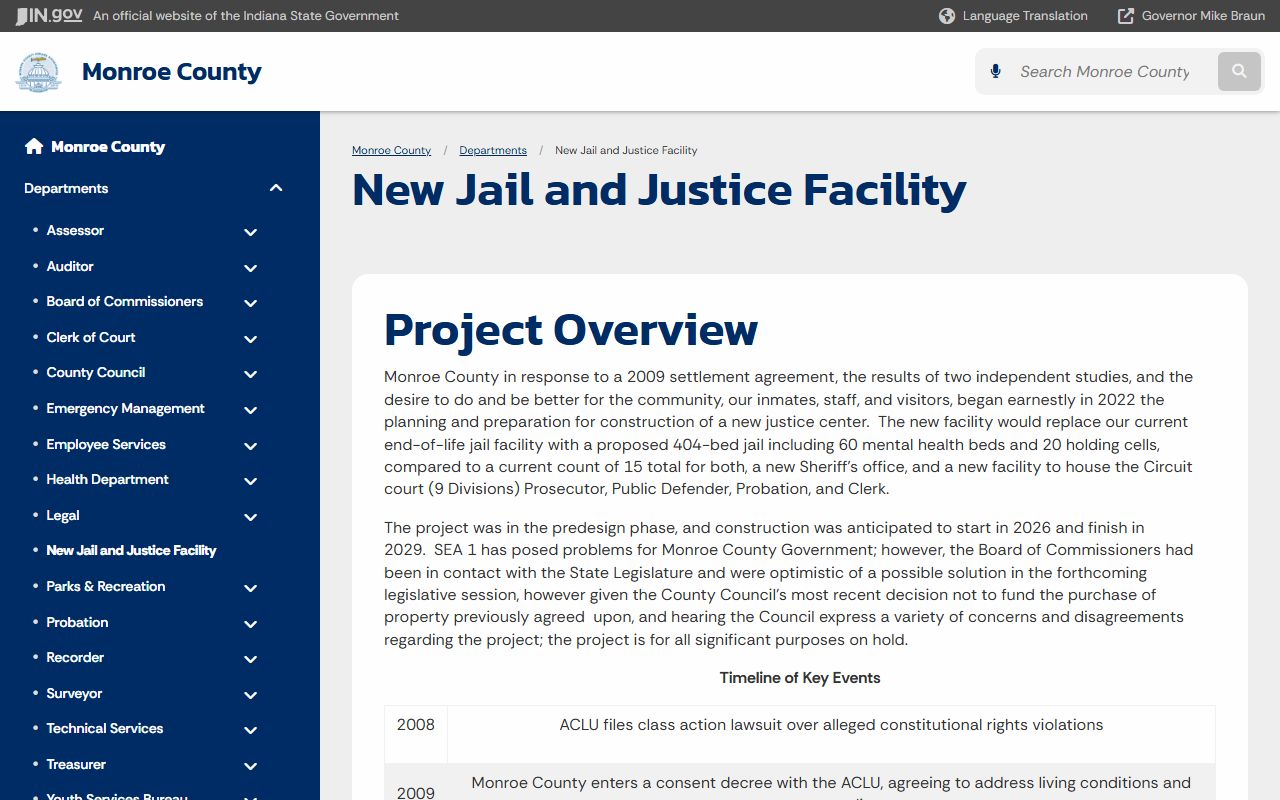 Monroe County arrest records and court charges facility planning source
