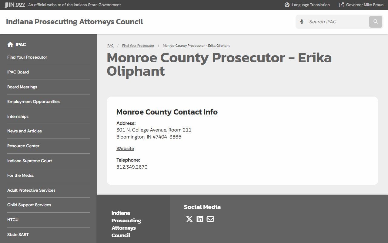 Monroe County criminal court records prosecutor contact information