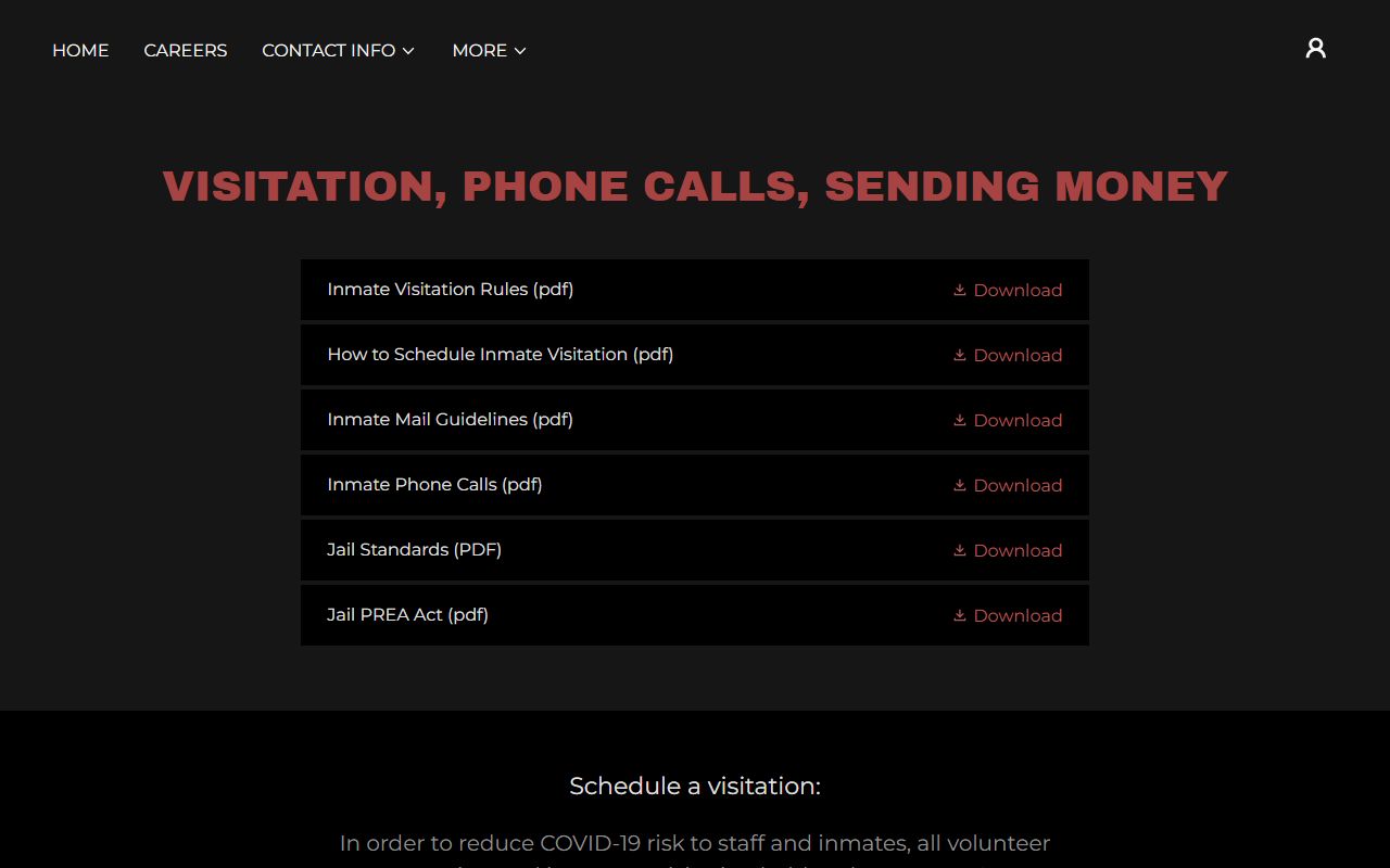 Monroe County inmate search jail visitation and inmate service rules