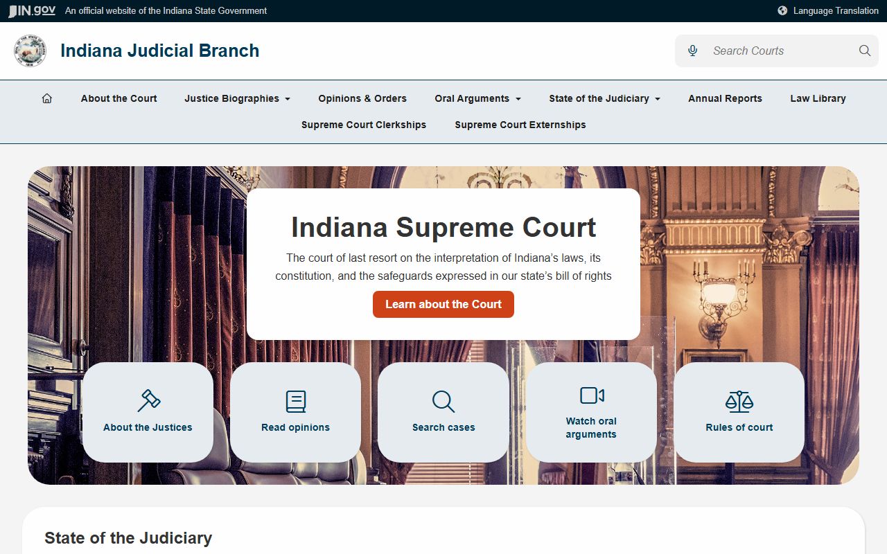 Monroe County warrant search Indiana Supreme Court source